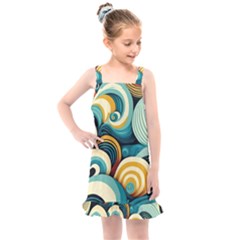 Waves Ocean Sea Abstract Whimsical (1) Kids  Overall Dress