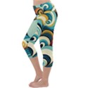 Waves Ocean Sea Abstract Whimsical (1) Lightweight Velour Capri Yoga Leggings View2