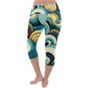 Waves Ocean Sea Abstract Whimsical (1) Lightweight Velour Capri Yoga Leggings View4