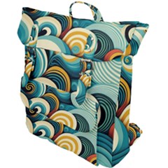 Waves Ocean Sea Abstract Whimsical (1) Buckle Up Backpack