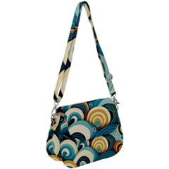 Waves Ocean Sea Abstract Whimsical (1) Saddle Handbag