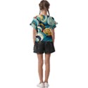 Waves Ocean Sea Abstract Whimsical (1) Kids  Cut Out Flutter Sleeves View2