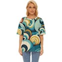 Waves Ocean Sea Abstract Whimsical (1) Oversized Basic Tee View1