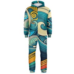 Waves Wave Ocean Sea Abstract Whimsical Hooded Jumpsuit (men)