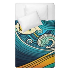 Waves Wave Ocean Sea Abstract Whimsical Duvet Cover Double Side (single Size) by Jancukart