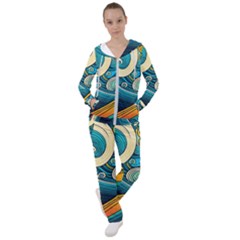 Waves Wave Ocean Sea Abstract Whimsical Women s Tracksuit by Jancukart