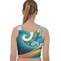 Waves Wave Ocean Sea Abstract Whimsical Velvet Racer Back Crop Top View2