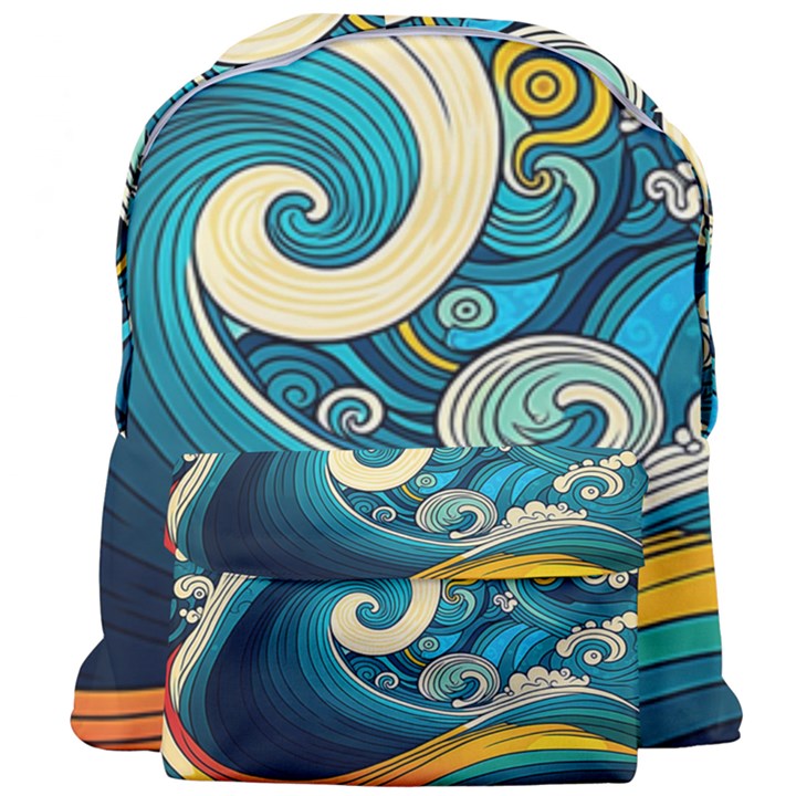 Waves Wave Ocean Sea Abstract Whimsical Giant Full Print Backpack