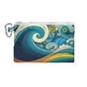 Waves Wave Ocean Sea Abstract Whimsical Canvas Cosmetic Bag (Medium) View1