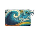 Waves Wave Ocean Sea Abstract Whimsical Canvas Cosmetic Bag (Medium) View2