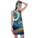 Waves Wave Ocean Sea Abstract Whimsical Racer Back Hoodie Dress View1