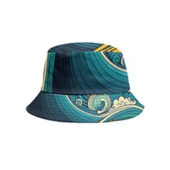 Waves Wave Ocean Sea Abstract Whimsical Inside Out Bucket Hat (kids)