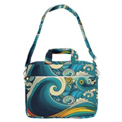 Waves Wave Ocean Sea Abstract Whimsical Macbook Pro 16  Shoulder Laptop Bag by Jancukart