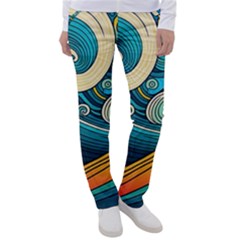 Waves Wave Ocean Sea Abstract Whimsical Women s Casual Pants by Jancukart