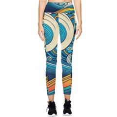 Waves Wave Ocean Sea Abstract Whimsical Pocket Leggings  by Jancukart