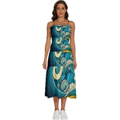 Waves Wave Ocean Sea Abstract Whimsical Sleeveless Shoulder Straps Boho Dress