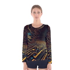 Data Technology Coding Pattern Women s Long Sleeve Tee