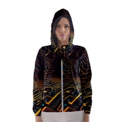 Data Technology Coding Pattern Women s Hooded Windbreaker by Jancukart