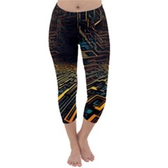 Data Technology Coding Pattern Capri Winter Leggings 