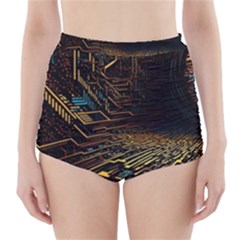 Data Technology Coding Pattern High-waisted Bikini Bottoms