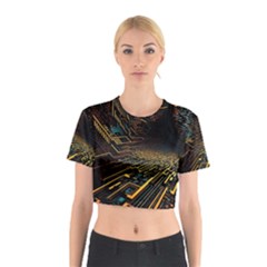 Data Technology Coding Pattern Cotton Crop Top