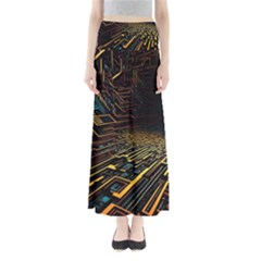 Data Technology Coding Pattern Full Length Maxi Skirt