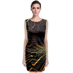 Data Technology Coding Pattern Classic Sleeveless Midi Dress