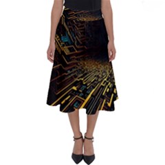 Data Technology Coding Pattern Perfect Length Midi Skirt