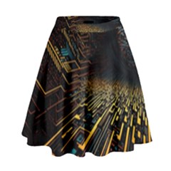 Data Technology Coding Pattern High Waist Skirt by Jancukart