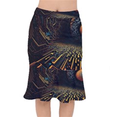 Data Technology Coding Pattern Short Mermaid Skirt