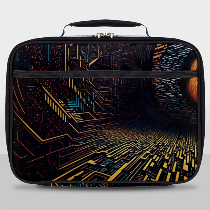 Data Technology Coding Pattern Full Print Lunch Bag