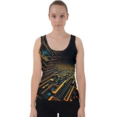 Data Technology Coding Pattern Velvet Tank Top