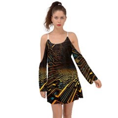 Data Technology Coding Pattern Boho Dress