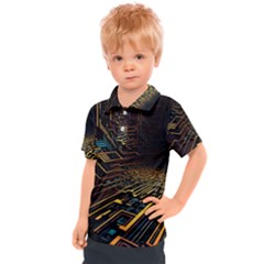 Data Technology Coding Pattern Kids  Polo Tee