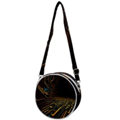 Data Technology Coding Pattern Crossbody Circle Bag