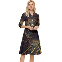 Data Technology Coding Pattern Classy Knee Length Dress