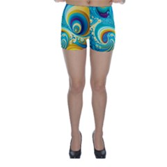 Waves Ocean Sea Abstract Whimsical Skinny Shorts by Jancukart