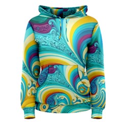 Waves Ocean Sea Abstract Whimsical Women s Pullover Hoodie by Jancukart