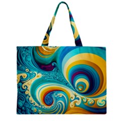 Waves Ocean Sea Abstract Whimsical Zipper Mini Tote Bag