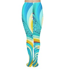 Waves Ocean Sea Abstract Whimsical Tights