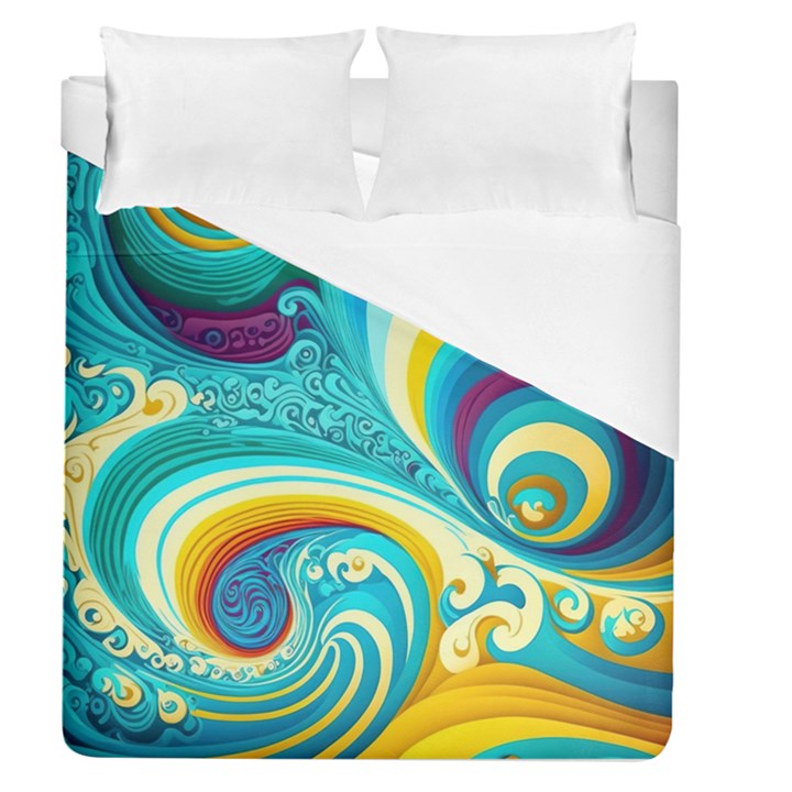 Waves Ocean Sea Abstract Whimsical Duvet Cover (Queen Size)