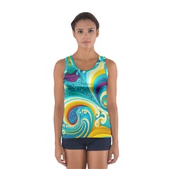 Waves Ocean Sea Abstract Whimsical Sport Tank Top 