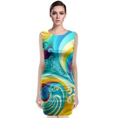 Waves Ocean Sea Abstract Whimsical Classic Sleeveless Midi Dress