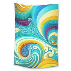 Waves Ocean Sea Abstract Whimsical Large Tapestry by Jancukart