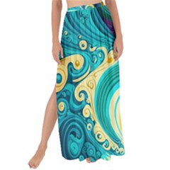 Waves Ocean Sea Abstract Whimsical Maxi Chiffon Tie-up Sarong