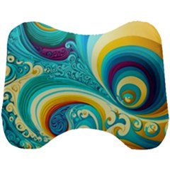 Waves Ocean Sea Abstract Whimsical Head Support Cushion by Jancukart