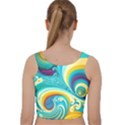 Waves Ocean Sea Abstract Whimsical Velvet Racer Back Crop Top View2