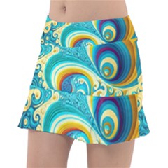 Waves Ocean Sea Abstract Whimsical Classic Tennis Skirt