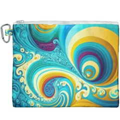 Waves Ocean Sea Abstract Whimsical Canvas Cosmetic Bag (xxxl) by Jancukart