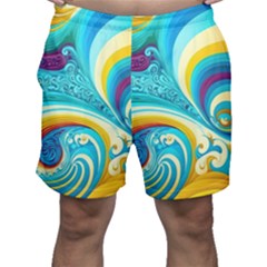 Waves Ocean Sea Abstract Whimsical Men s Shorts